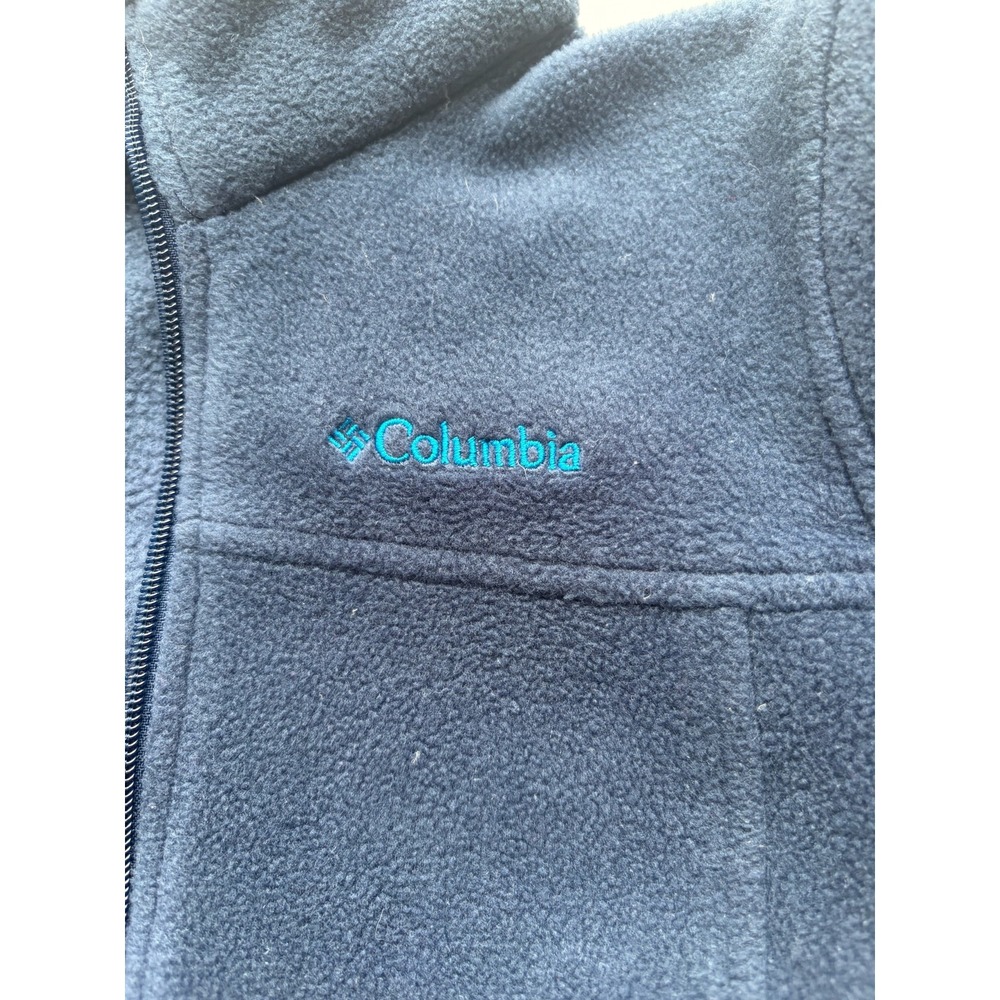Columbia Kids Steens Navy Blue Full Zip Fleece Jacket Size Medium 10-12 - Picture 3 of 7